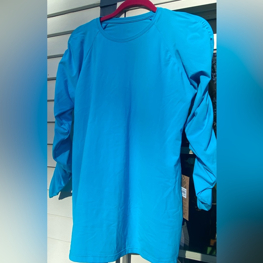 Blue Shirt Dona Jo Sports Luna Long Sleeve Shirt Pickleball Size XL